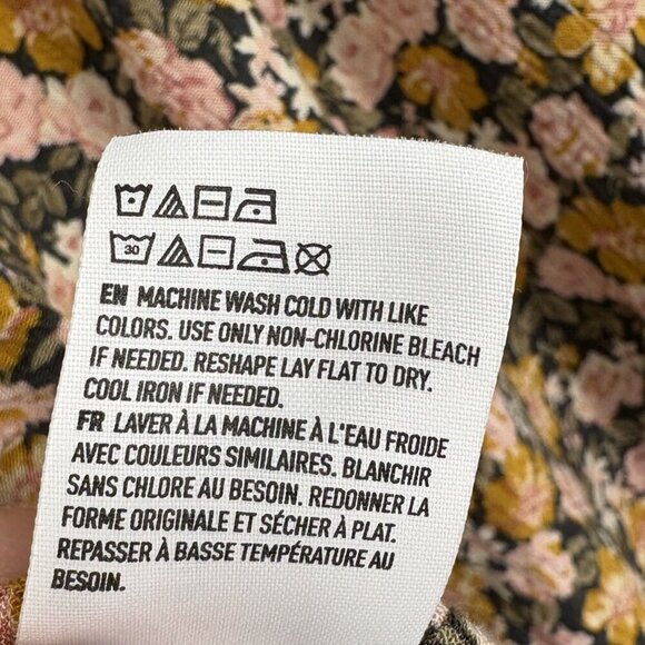 American Eagle Women's Off-Shoulder Floral Bohemian Blouse XXL Yellow Cropped - Picture 7 of 9